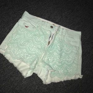 Mint Green High Waisted Hollister Shorts